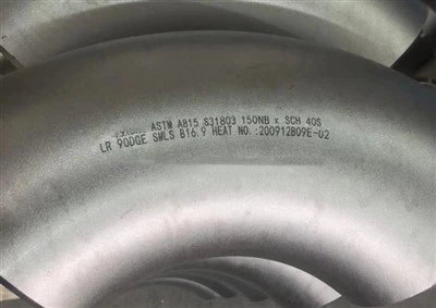 ASTM A815 S31803 suvirinta 90 laipsnių alkūnė vamzdynui